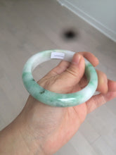 Load image into Gallery viewer, 58.7mm 100% natural certified sunny green/white(白底青) jadeite jade bangle BK82-5231
