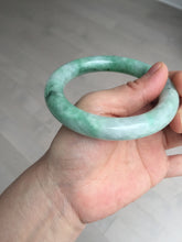 Load image into Gallery viewer, 58.4 certified 100% natural type A light sunny green chubby round cut jadeite jade bangle BL70-5410
