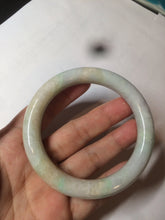 Load image into Gallery viewer, 58.9mm certified 100% natural type A light sunny green/purple/yellow chubby round cut jadeite jade bangle BF37-9225
