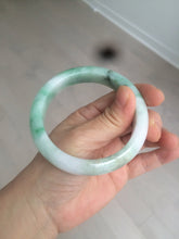 Load image into Gallery viewer, 58.7mm 100% natural certified sunny green/white(白底青) jadeite jade bangle BK82-5231
