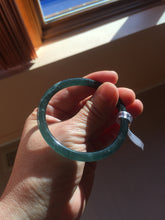 Load image into Gallery viewer, 52mm Certified Type A 100% Natural dark green/blue/gray Guatemala slim round cut Jadeite bangle PD19-4449
