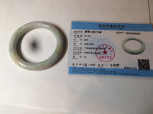 Load image into Gallery viewer, 58.9mm certified 100% natural type A light sunny green/purple/yellow chubby round cut jadeite jade bangle BF37-9225
