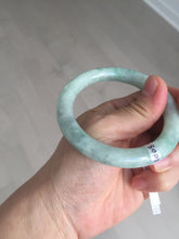 Load image into Gallery viewer, 53.3mm certified natural 100% natural Type A light green round cut jadeite jade bangle BP19-5001
