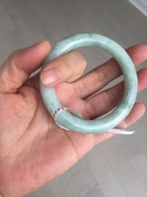 Load image into Gallery viewer, 53.3mm certified natural 100% natural Type A light green round cut jadeite jade bangle BP19-5001
