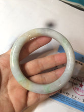Load image into Gallery viewer, 58.9mm certified 100% natural type A light sunny green/purple/yellow chubby round cut jadeite jade bangle BF37-9225
