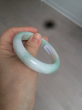 Load image into Gallery viewer, 53mm 100% natural certified sunny green/white(白底青) jadeite jade bangle BK81-5255
