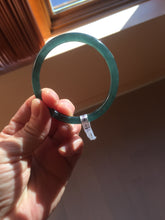 Load image into Gallery viewer, 52mm Certified Type A 100% Natural dark green/blue/gray Guatemala slim round cut Jadeite bangle PD19-4449
