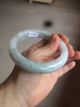 Load image into Gallery viewer, 61.8 mm certified type A 100% Natural light green/white/purple chubby Jadeite Jade bangle BH45-2800
