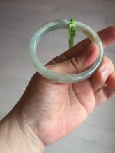 Load image into Gallery viewer, 50.5mm Certified Type A 100% Natural icy green brown oval Jadeite Jade bangle E55-3561
