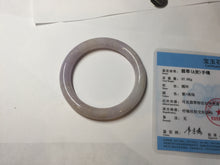 Load image into Gallery viewer, 55.5mm Certified Type A 100% Natural light purple white round cut Jadeite bangle PA110-6566
