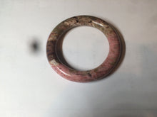 Load image into Gallery viewer, 55.5 100% natural red/pink/black/gray chubby round cut rose stone (Rhodonite) bangle SY23
