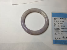 Load image into Gallery viewer, 55.5mm Certified Type A 100% Natural light purple white round cut Jadeite bangle PA110-6566
