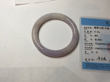 Load image into Gallery viewer, 55.5mm Certified Type A 100% Natural light purple white round cut Jadeite bangle PA110-6566
