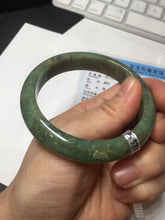 Load image into Gallery viewer, 58.5mm Certified Type A 100% Natural icy watery green/gray/brown Jadeite Jade bangle AX136-7699
