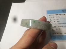 Load image into Gallery viewer, 50.5mm Certified type A 100% Natural sunny green/purple square Jadeite Jade bangle AZ58-7270
