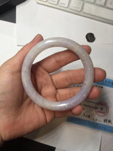 Load image into Gallery viewer, 55.5mm Certified Type A 100% Natural light purple white round cut Jadeite bangle PA110-6566
