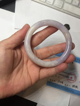 Load image into Gallery viewer, 55.5mm Certified Type A 100% Natural light purple white round cut Jadeite bangle PA110-6566
