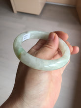 Load image into Gallery viewer, 54.7mm Certified 100% natural Type A fresh sunny green white jadeite jade bangle BN3-6337
