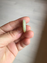 Load image into Gallery viewer, 23.8mm Type A 100% Natural light green yellow Jadeite Jade Safety Guardian Button donuts Pendant PC114
