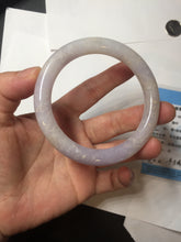 Load image into Gallery viewer, 55.5mm Certified Type A 100% Natural light purple white round cut Jadeite bangle PA110-6566
