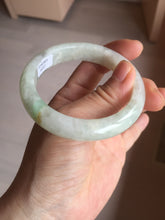 Load image into Gallery viewer, 54.7mm Certified 100% natural Type A fresh sunny green white jadeite jade bangle BN3-6337
