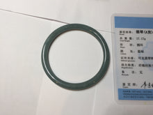 Load image into Gallery viewer, 55mm Certified Type A 100% Natural light green/blue slim round cut Guatemala Jadeite bangle BS59-4622
