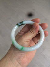 Load image into Gallery viewer, 57.5mm Certified 100% natural Type A icy sunny green/white/purple round cut jadeite jade bangle K107-2845
