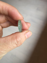Load image into Gallery viewer, 15.7mm Type A 100% Natural icy watery green Jadeite Jade Safety Guardian Button donuts Pendant PC113

