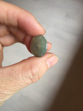 Load image into Gallery viewer, 15.7mm Type A 100% Natural icy watery green Jadeite Jade Safety Guardian Button donuts Pendant PC113
