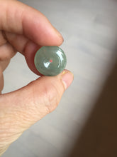 Load image into Gallery viewer, 15.7mm Type A 100% Natural icy watery green Jadeite Jade Safety Guardian Button donuts Pendant PC113
