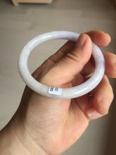 Load image into Gallery viewer, 56.5mm certified Type A 100% Natural purple white oval Jadeite Jade bangle BQ75-4930
