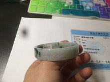 Load image into Gallery viewer, 50.6mm Certified type A 100% Natural sunny green/purple square Jadeite Jade bangle AZ60-7280
