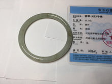 Load image into Gallery viewer, 58.5mm Certified Type A 100% Natural light green/brown round cut Jadeite Jade bangle AR111-4513
