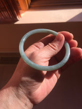 Load image into Gallery viewer, 60mm Certified Type A 100% Natural light green/blue/gray Guatemala slim round cut Jadeite bangle PD73-8152
