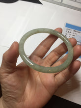 Load image into Gallery viewer, 58.5mm Certified Type A 100% Natural light green/brown round cut Jadeite Jade bangle AR111-4513
