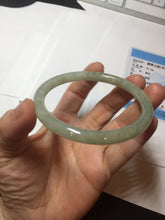 Load image into Gallery viewer, 58.5mm Certified Type A 100% Natural light green/brown round cut Jadeite Jade bangle AR111-4513
