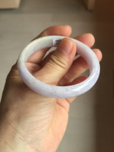 Load image into Gallery viewer, 50mm certified Type A 100% Natural purple white oval Jadeite Jade bangle BQ74-4936
