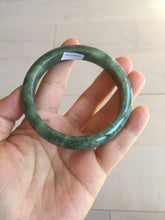 Load image into Gallery viewer, 58.2mm certified type A 100% Natural oily spinach green jadeite jade bangle PC11-9242
