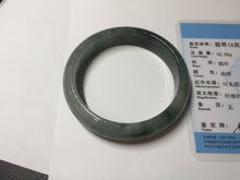 Load image into Gallery viewer, 54.5mm certified 100% natural dark green black jadeite jade bangle AS87-7064
