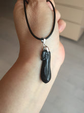 Load image into Gallery viewer, 100% natural type A icy black blessed melon Jadeite Jade pendant BK102

