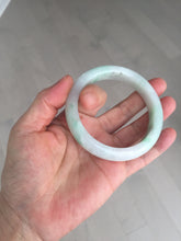 Load image into Gallery viewer, Shopify only. 55.7mm certified 100% natural icy watery light white/sunny green jadeite jade bangle BN73-9363
