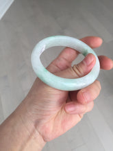 Load image into Gallery viewer, Shopify only. 55.7mm certified 100% natural icy watery light white/sunny green jadeite jade bangle BN73-9363
