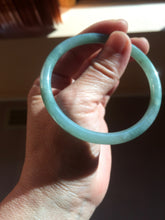 Load image into Gallery viewer, 56.5mm Certified Type A 100% Natural light green/blue/gray Guatemala slim round cut Jadeite bangle PD71-8153
