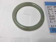 Load image into Gallery viewer, 57.5mm Certified Type A 100% Natural light green/brown round cut Jadeite Jade bangle AR112-4506
