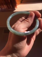 Load image into Gallery viewer, 56.5mm Certified Type A 100% Natural light green/blue/gray Guatemala slim round cut Jadeite bangle PD71-8153
