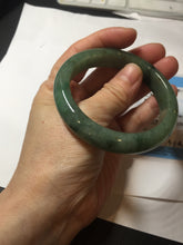 Load image into Gallery viewer, 55.5mm Certified Type A 100% Natural oily dark green(老油青)/gray Jadeite bangle BG227-3215
