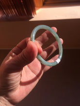Load image into Gallery viewer, 56.5mm Certified Type A 100% Natural light green/blue/gray Guatemala slim round cut Jadeite bangle PD71-8153
