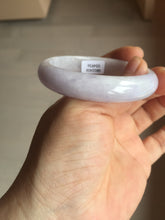 Load image into Gallery viewer, 50mm certified Type A 100% Natural purple white oval Jadeite Jade bangle BQ74-4936
