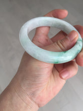 Load image into Gallery viewer, 56mm certified 100% natural icy watery light white/sunny green jadeite jade bangle BN72-3878
