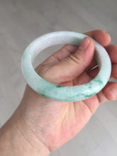 Load image into Gallery viewer, 56mm certified 100% natural icy watery light white/sunny green jadeite jade bangle BN72-3878
